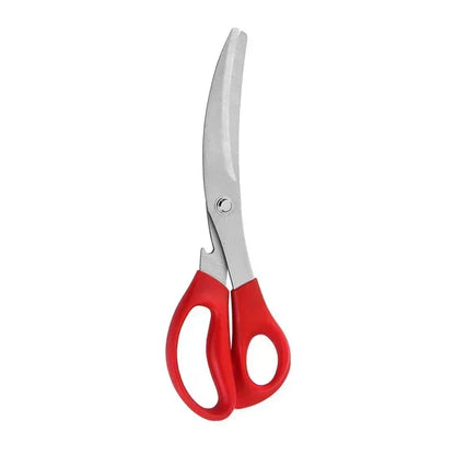 Stainless Steel Scissors Functional Vegetable Food Scissors Kitchen Gadgets Barbecue Kitchen Scissors - Red