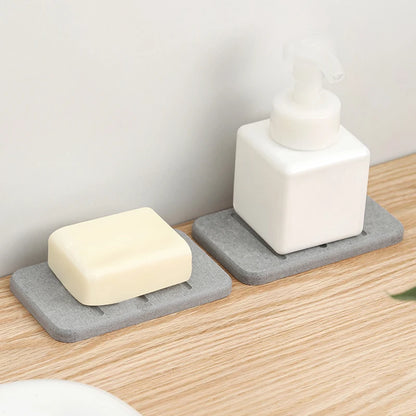 Diatom Mud Soap Dish Quick-Dry Pad Bathroom Countertop Soap Toiletries Absorbent Mat Rectangular Soap Holder Bathroom Supplie