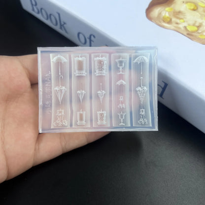 DIY Manicure Nail Templates: 3D Butterfly Flower Silicone Mold, Sweet Bow Bead Chain Designing Tools - A3