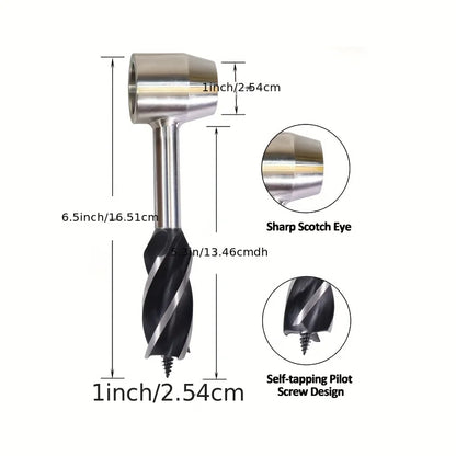 Survival Tools Bushcraft Hand Auger with Scotch Eye for Large Wood Pegs Hand Auger Wood Drill Essential Bushcraft Gear
