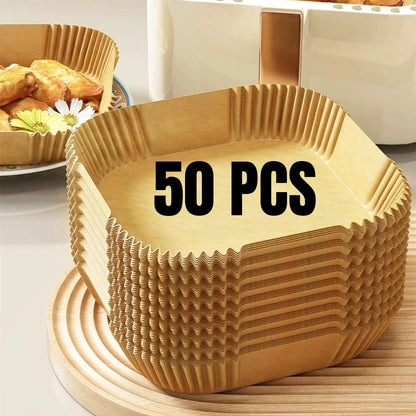 Air Fryer Paper Liners Disposable Oil-Proof Waterproof Baking Paper Round Square And Rectangle Parchment Kitchen Party Suppli