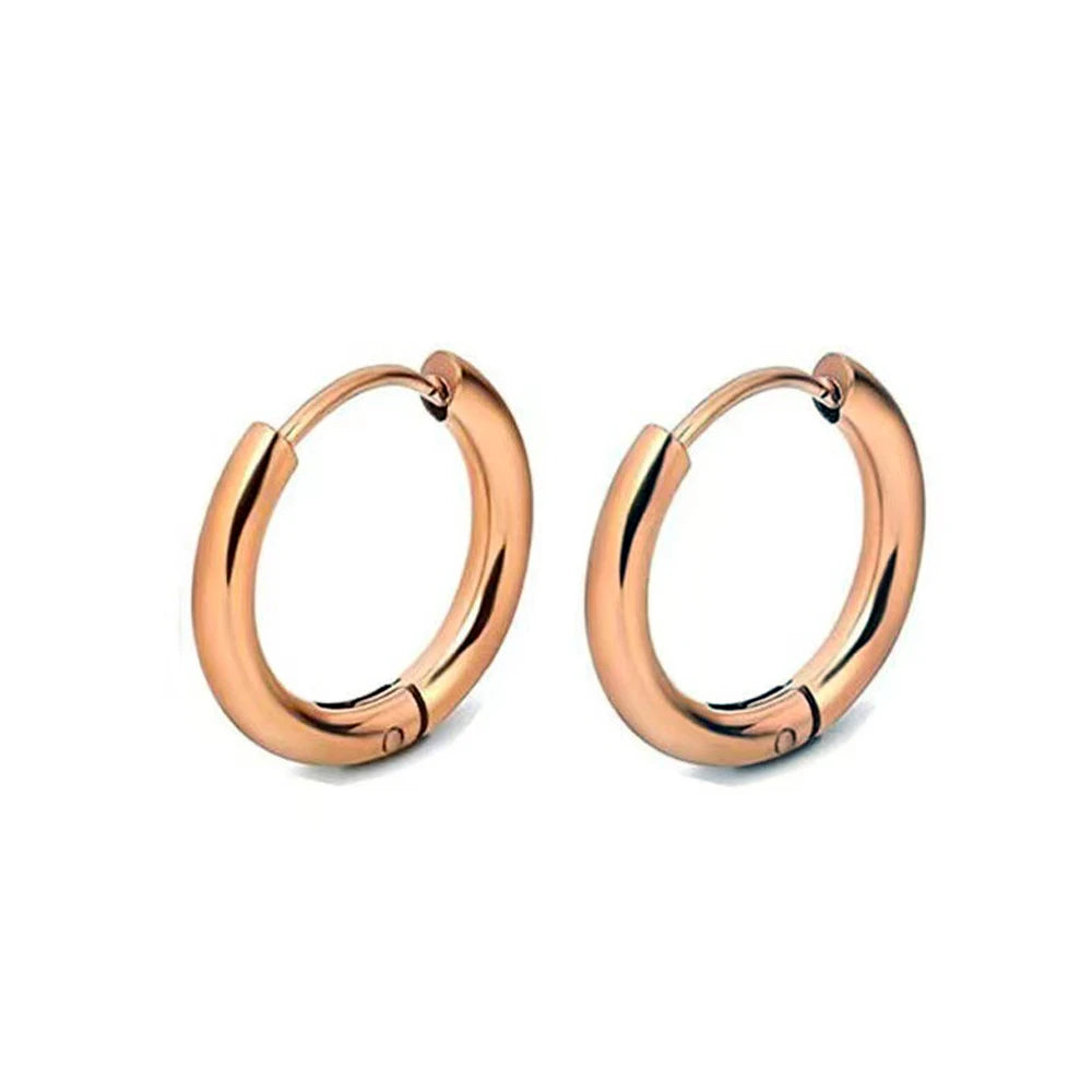 1 Pair Stainless Steel Hoop Earrings Women Men Gold Color Small Earrings Girl Jewelry Pendientes Mujer Aretes Cartilage Pierc