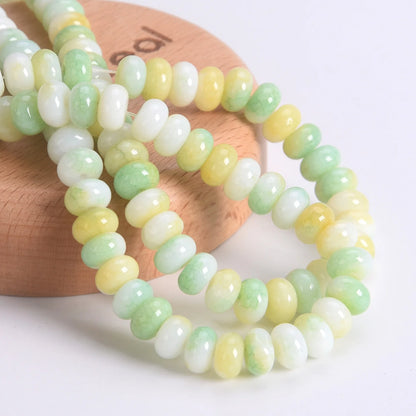 50pcs Mixed Colors Rondelle Shape 8x5mm Opaque Glass Loose Spacer Beads Lot For Jewelry Making DIY Bracelet Findings - Light 