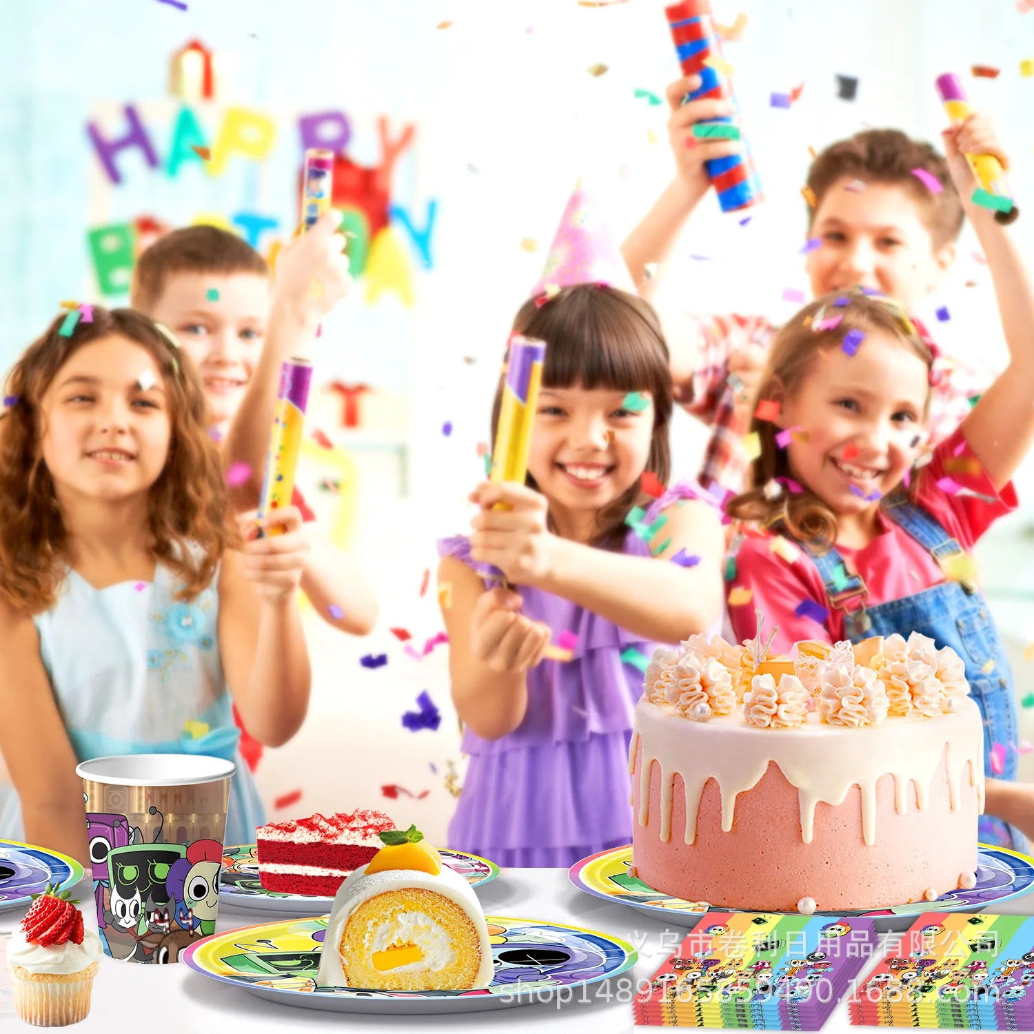 Dandys World Theme Birthday Party Decoration Disposable Tableware Dandy Balloon Napkin Backdrop For Baby Shower Kid Gift Supp