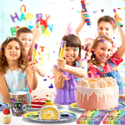 Dandys World Theme Birthday Party Decoration Disposable Tableware Dandy Balloon Napkin Backdrop For Baby Shower Kid Gift Supp