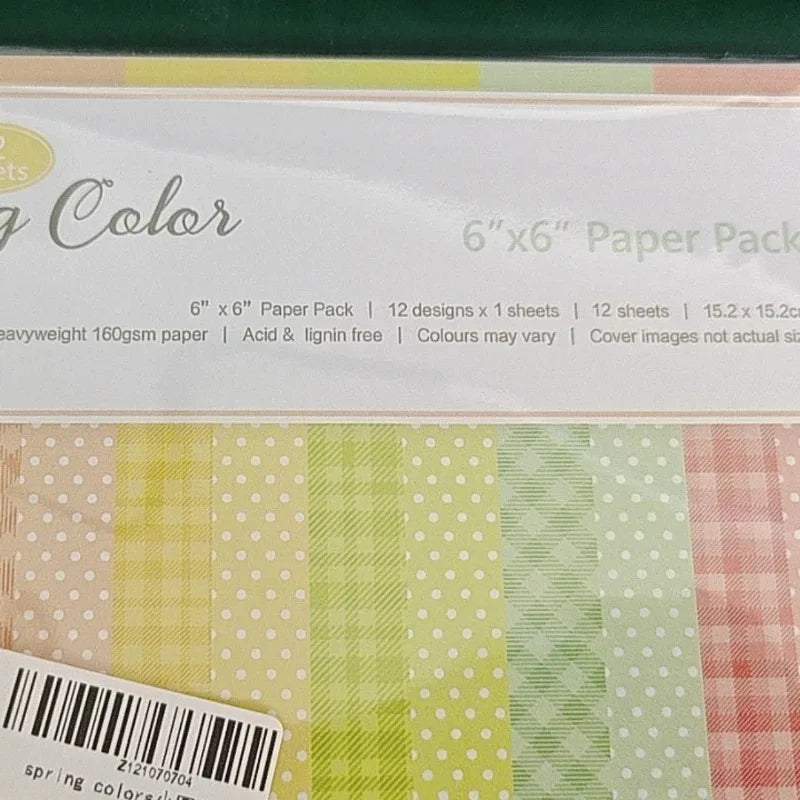 12 Sheets Spring Colors Craft Paper Pads Cutting Dies Art Background Origami Scrapbooking Card Making