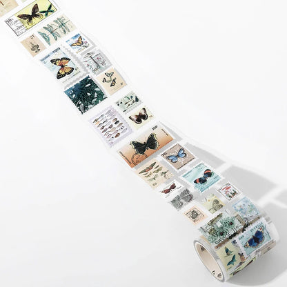 55mmx2m Vintage Stamp Tape Style Stickers 1 roll Decorative collage Diary Album Scrapbooking material Craft Supplies