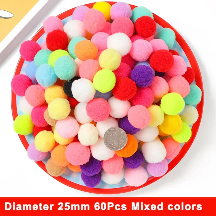 8-30mm Pom poms Multi-Colored Pompoms Soft Fluffy Puff Pompom Balls for Kid DIY Creative Craft Wedding Decor Sewing Supplies 
