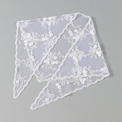 Fashion Ins Lace Hair Scarf Women Retro Triangle Hair Bands Vintage Triangular Headscarf Girls Elegant Headwear Hair Accessor