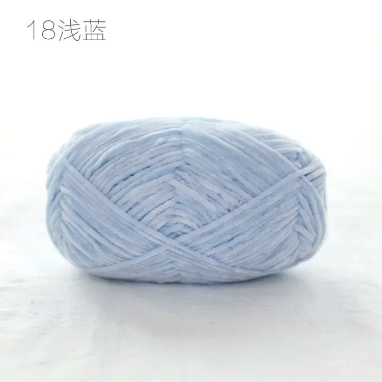 Pear Lustre Chenille Yarn 148Meters/Skein 2mm Thin Pleuche Wool Rope for Hand Crochet Dolls Shoes Materials