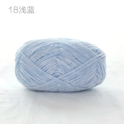 Pear Lustre Chenille Yarn 148Meters/Skein 2mm Thin Pleuche Wool Rope for Hand Crochet Dolls Shoes Materials