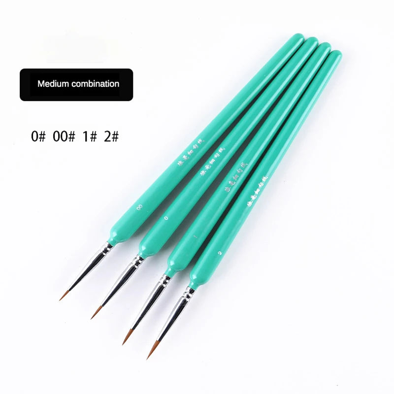 4/5/10pcs Miniature Hook Line Pen Art Painting Brushes Weasel Hair Paint Brush Gouache Watercolor Oil Paint Artists Hand Pain