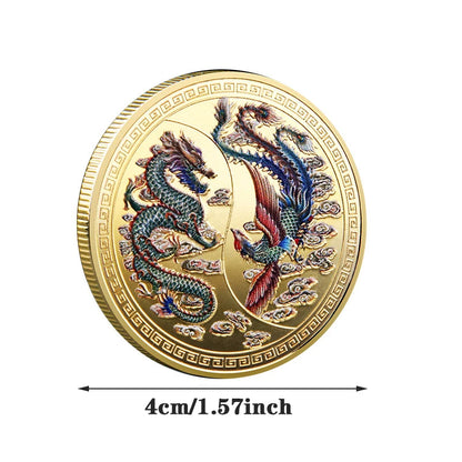 Souvenir Coin China Dragon and Phoenix Auspicious Commemorative Coin Collection
