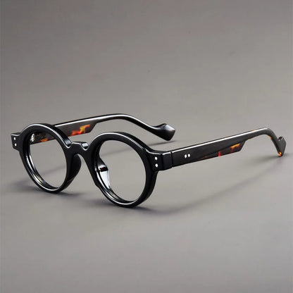 Retro Round Frame Fashionable Reading Glasses Made of Ultra Light Resin, Suitable for Both Men and Women - black / +300