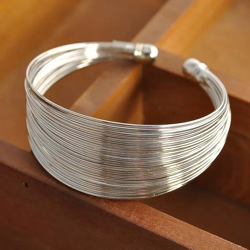 Vintage Gold Color Hyperbolic Layered Wide Wire Bracelet Cuff Bangle for Women Exaggerated Metal Wrist Wrap Bangle Jewelry Gi