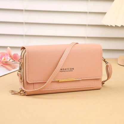 2024 New Women's Wallet Korean Multifunctional Shoulder Bag Mid-length Clutch Coin Purse - Pink
