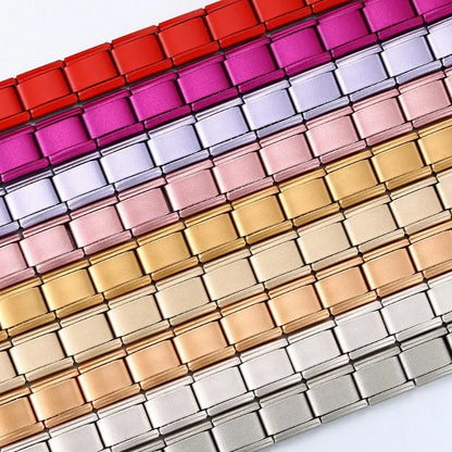 2025 New Men and Women Starry Colors 18 Pieces Italian Charm Fit 9mm Stainless Steel Modular Bracelet Jewelry