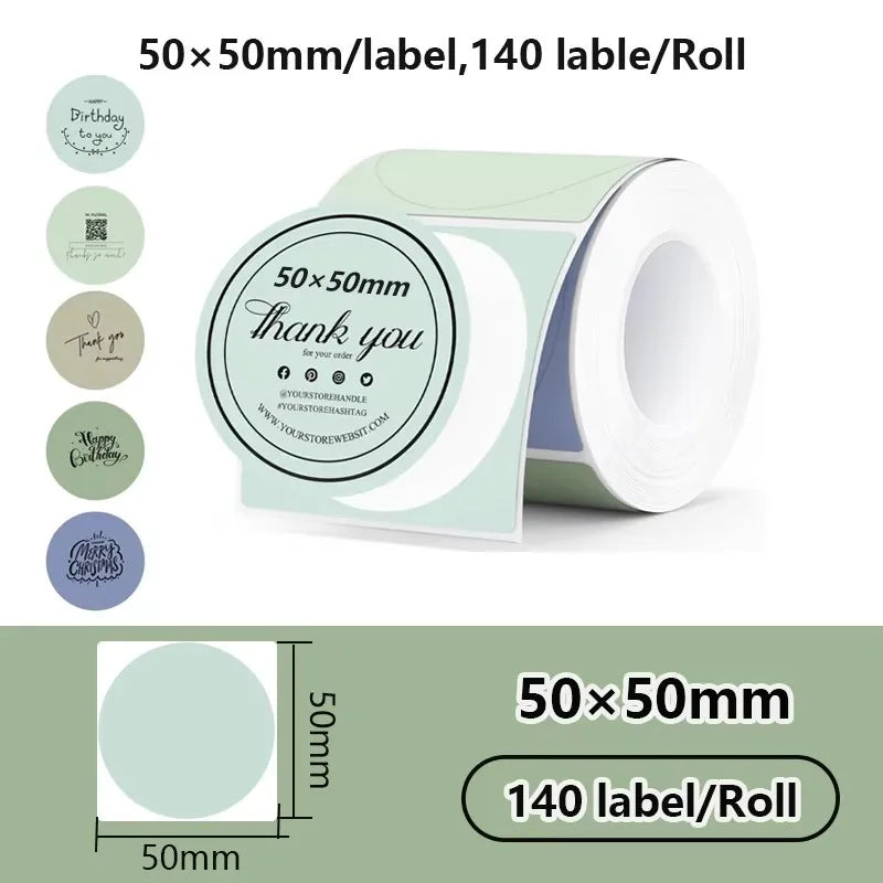 Munbyn/Nelko Holographic Laser Label Sticker Matte Silver Thermal Paper for M110 M220 M200 E210 P50 PM220 DETONG P1 WP9520 Ma