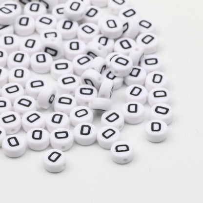 50/100pcs/lot 7x4mm White Round A-Z Alphabet Letter Acrylic Loose Spacer Beads for Jewelry Making Diy Bracelet Accessories