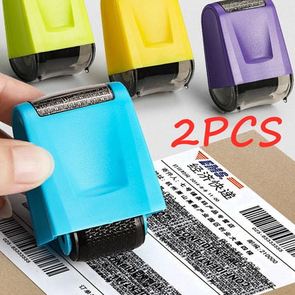 2Pcs Stamp Roller Anti-Theft Protection ID Seal Smear Privacy Confidential Data Guard Information Data Identity Address Block