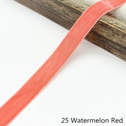 6-38mm Velvet Ribbon Wedding Party Decoration Handmade Gift Wrapping Hair Bowknot DIY Christmas #RoLi03 - 25 Watermelon Red /