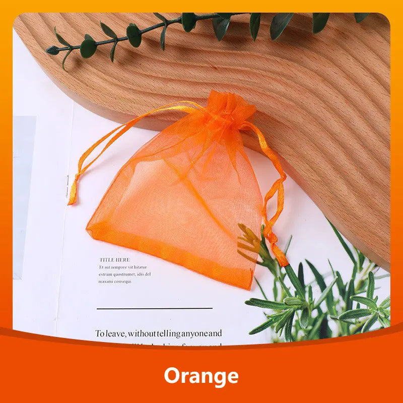 100Pcs/lot 7x9 9x12 10x15 13x18CM Organza Bags Jewelry Bag Wedding Party Decoration Drawable Bags Gift Pouches Jewelry Packag