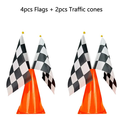 1pc Racing Car Tablecloth Black Racing Track Table Runner Racing Car Party Supplies Decor Racing Flags Table Centerpieces