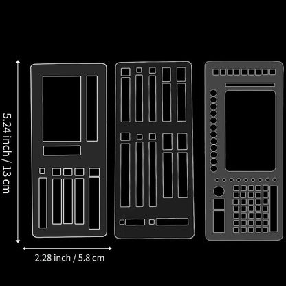 3Pcs Handmade Flexible Record Template Reusable Stencils Drafting Tools For Journaling Checklists Boxes Lines & Daily Plannin