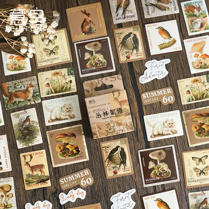 45 Pcs Vintage Plants Stamp Mini Paper Stickers for DIY Diary Scrapbooking Kawaii Stationery Seal Sticker Decoration - 21