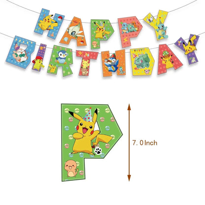 PokeMons Theme Party Favors Slap Bracelets Stickers Balloons Party Gifts Goodie Bag Stuffers Fillers Birthday Party Decoratio