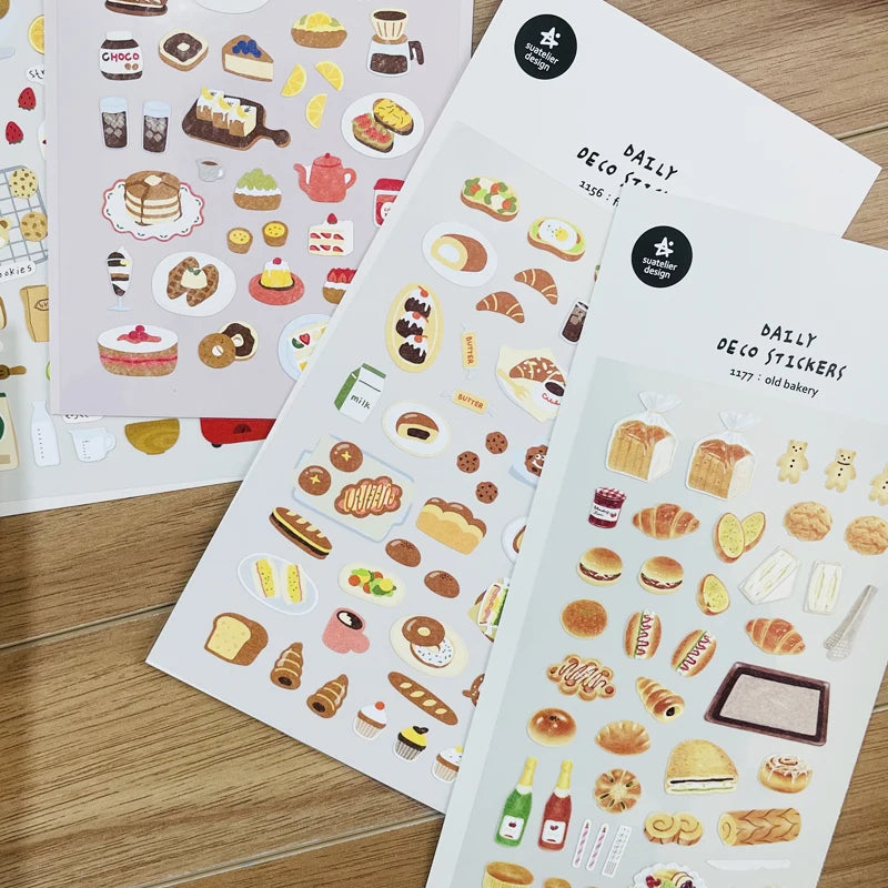 Korean Import Suatelier Baking Bread Cake Desserts Food Stickers Scrapbooking Diy Journal Stationery Sticker Deco School Supp