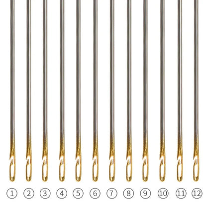 30pcs Blind Sewing Needle Elderly Stainless Steel Quick Automatic Self-Threading Needle Stitching Pins DIY Punch Needle Threa