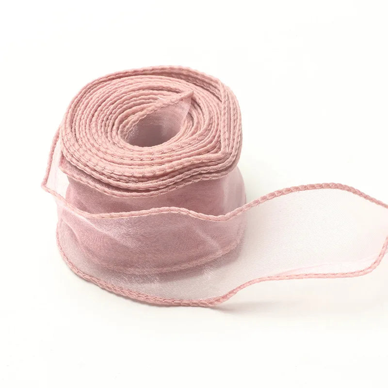 10Yards Fishtail Chiffon Ribbon Wavy Edged Organza Ribbon For DIY Crafts Bouquet Gift Wrapping Wedding Decoration Sewing Acce