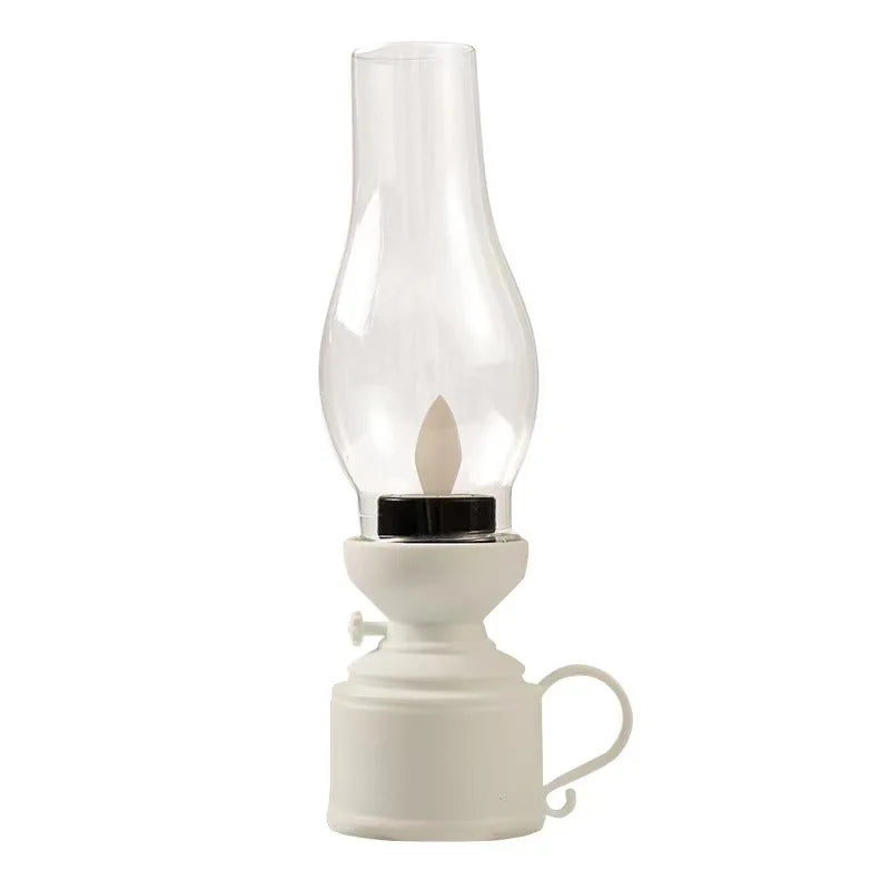 Vintage Lantern Retro Design LED Hanging Oil Lamp Battery Operated Decorative for Home Holiday Christmas Gifts Home Decor - W