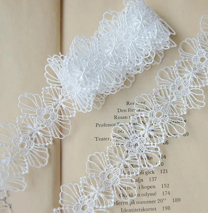 Lace Trim, Handmade Black White Lace Trim, 1 Yard Wide for Sewing, Vintage Style Trim for Scrapbooking, DIY Crafts and Embell