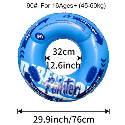 Double Balloon Inflatable Swimming Ring，Beach toys Pool Floaties for Adults,Swim Inner Tube for Pool - Blue 90