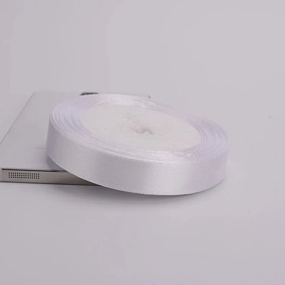 (25yards/roll)6mm-75mm White Silk Satin Ribbons Wedding Decorative Ribbon Gift Wrapping DIY Handmade Materials 9 Size
