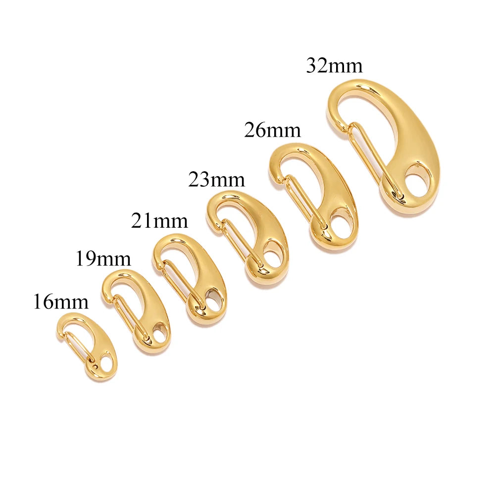 5pcs Stainless Steel D Lobster Clasps Spring Hooks Key Chains Bags Snap-fastener Buckles Connectors DIY Jewelry Accessories