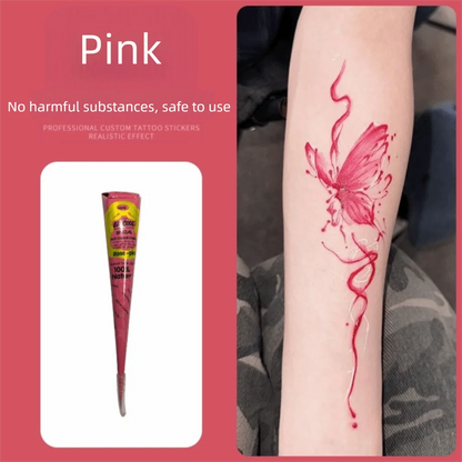Easy-To-Use Henna Tattoo Cream Semi-permanent Temporary Henna Paste Cone Black Brown Temporary Tattoo Paste Mehndi Design