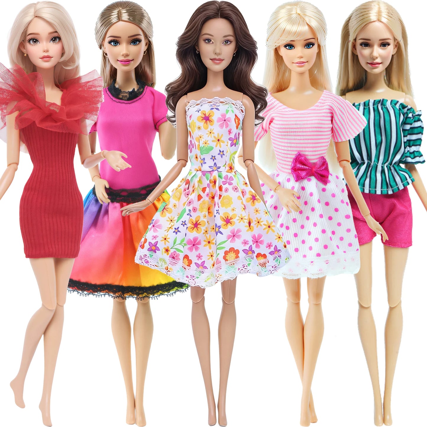 5 Set 3 Set Handmade Fashion Doll Outfit Daily Casual Wear Blouse Shirt Vest Bottom Pants Skirt Clothes for 1/6 Doll Accessor