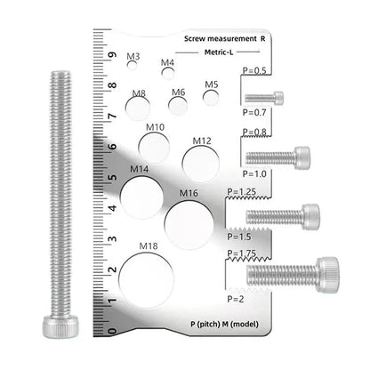 Screw Thread Pitch Gauge Ruler Measuring Tool Bolt Nut Metric Machining Threads Screw Cutting Gauge Angle Model Measuring