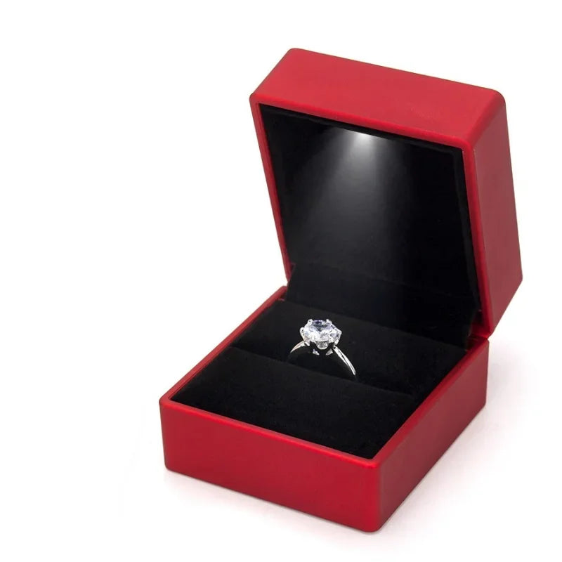 Jewelry Box with Light for Display Gift Earring Necklace Engagement Rings Case Packaging Showcase LED Boxes Cases Packaging B