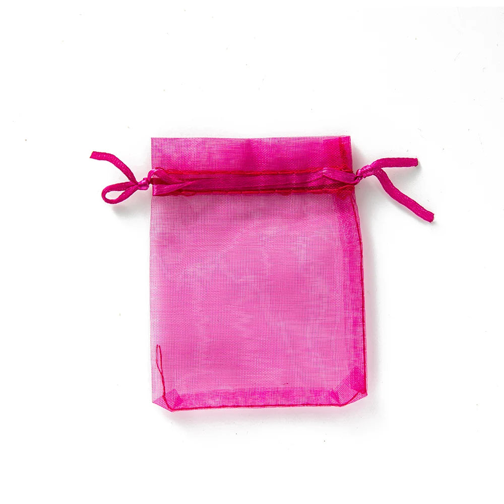 50Pcs Sheer Organza Gift Drawstring With Jewelry Pouches Display Packaging Christmas Candy Wedding Party Festival Gauze Bags
