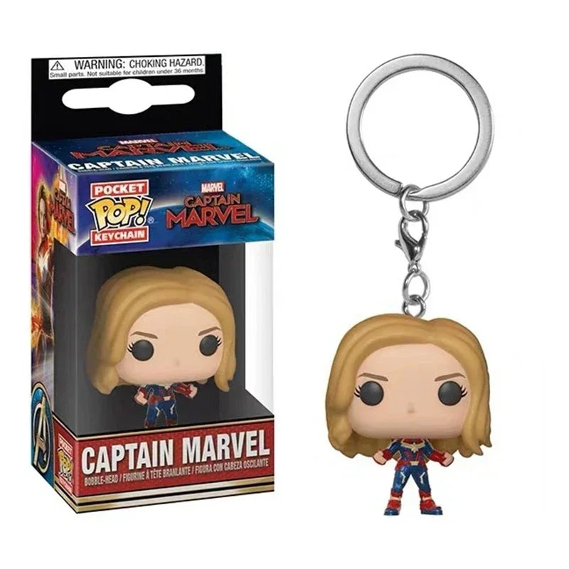 FUNKO Captain America Inro Man Deadpool Spider Man Thanos Thor Keychain Toys Vinyl Doll Collectible Toy Figures Best Kid Gift
