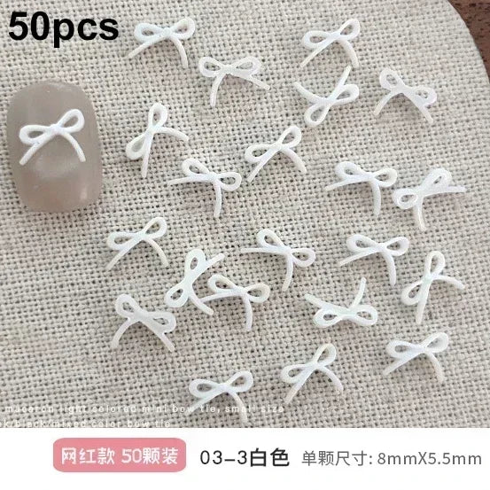 French Ribbons Colorful Resin Cute Bowknot Charm Leopard Print Bow Tie Nail Art Decorations Manicure Tools Accessories Wholes