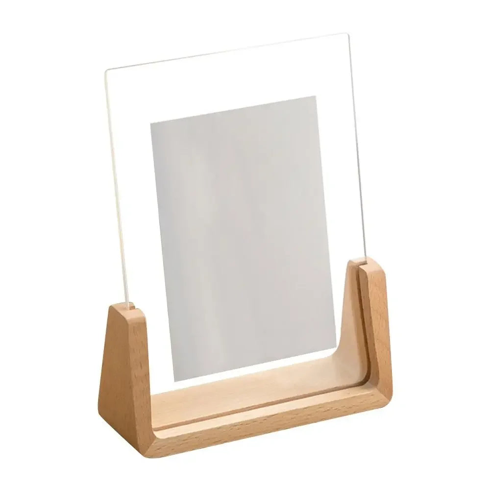 Walnut/Beech Creative Photo Frame Acrylic U Shape Transparent Frame Desktop Wood Wedding Pictures Frame Office Decor - 12.7x1