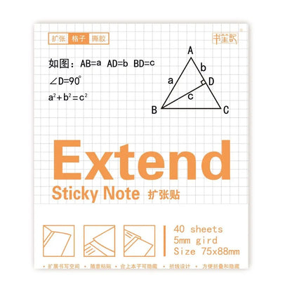 Lined/Blank/Grid Sticky Notes Clear See-Through No Blocking Text Extend Sticky Notes Self-Adhesive Memo Pads Gift