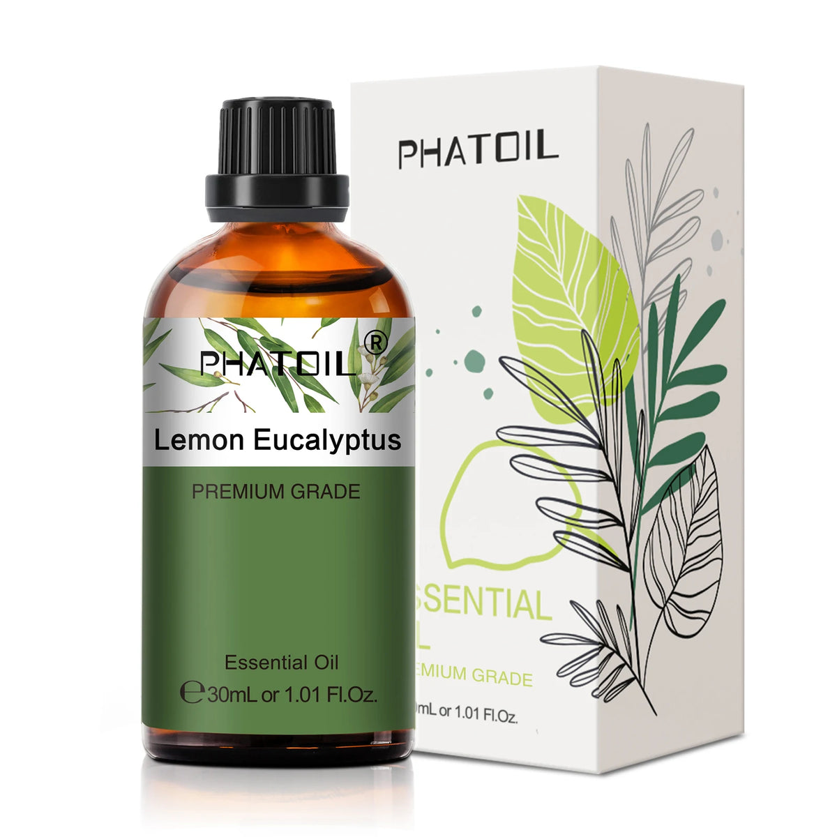 PHATOIL 1PCS Aromatherapy Essential Oil 30ml Lemon Eucalyptus Lavender Bergamot Jasmine Juniper Rose Vanilla Aroma Essential 