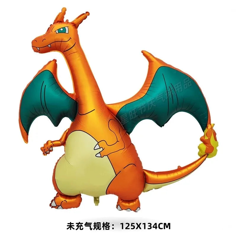 Pokemon Balloon 3D Large Fire-breathing Dragon Foil Balloon Children Happy Birthday Party Decoration Cute Cartoon Party Suppl