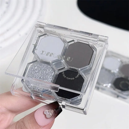 Black Light Star 4-color Eye Shadow Plate Smoky Makeup Dark Black Dark Cement Plate Cross-border Brightening Makeup Cosmetics